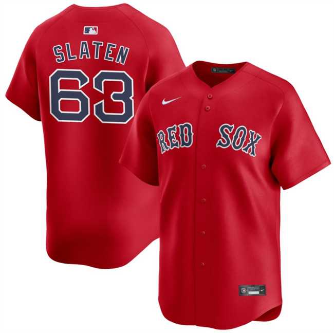 Mens Boston Red Sox #63 Justin Slaten Red 2025 Alternate Limited Stitched Jersey Dzhi